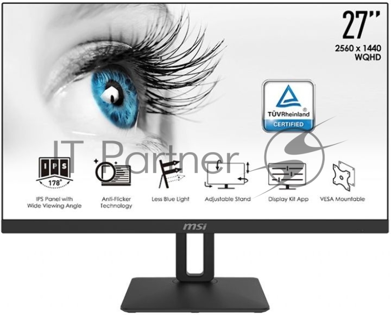 Монитор MSI 27 Pro MP271QP черный IPS LED 16:9 HDMI M/M матовая 250cd 178гр/178гр 2560x1440 D-Sub FHD 4.2кг