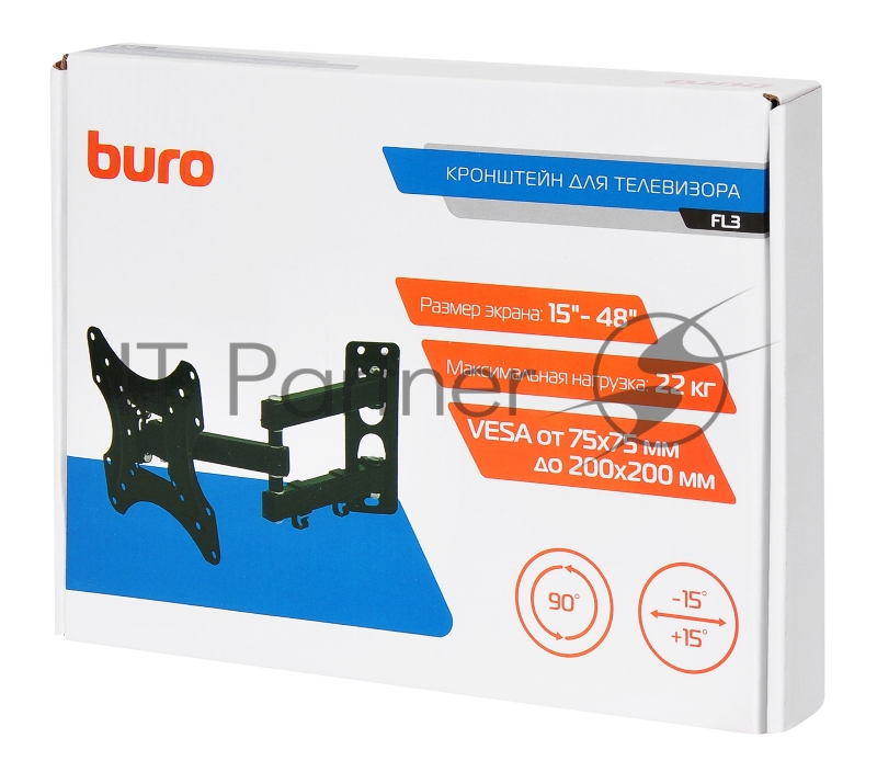 Кронштейн для телевизора Buro FL3 черный 15-32 макс.7кг настенный поворотно-выдвижной и наклонный