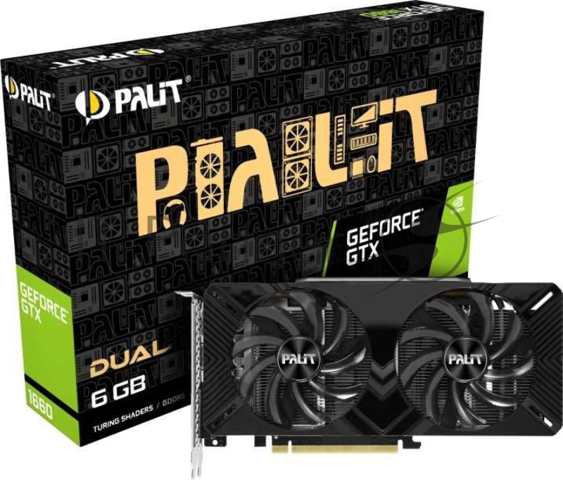 Видеокарта Palit PCI-E PA-GTX1660 DUAL 6G NVIDIA GeForce GTX 1660 6144Mb 192 GDDR5 1530/8000 DVIx1 HDMIx1 DPx1 HDCP Bulk