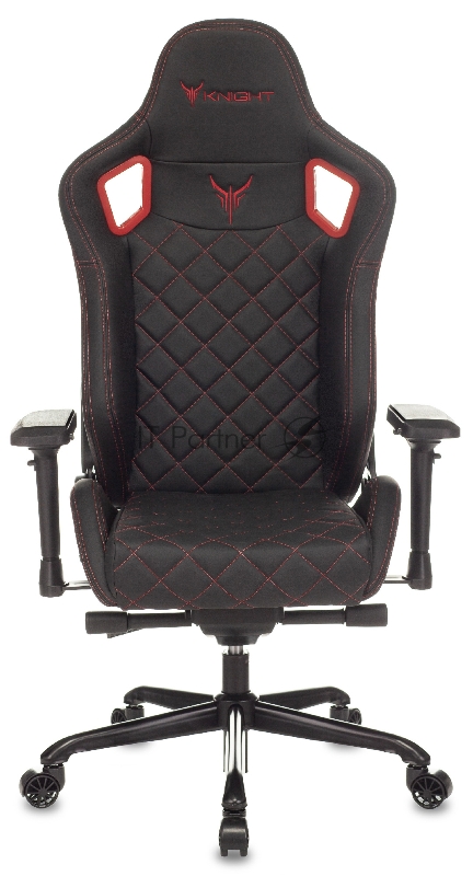 Кресло игровое Knight TITAN черный/красный ромбик эко.кожа с подголов. крестовина металл