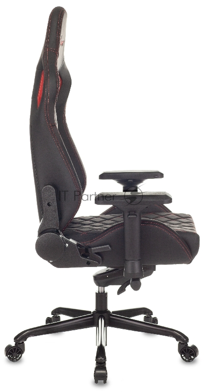 Кресло игровое Knight TITAN черный/красный ромбик эко.кожа с подголов. крестовина металл