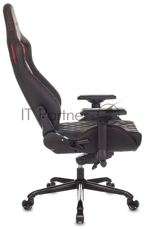 Кресло игровое Knight TITAN черный/красный ромбик эко.кожа с подголов. крестовина металл