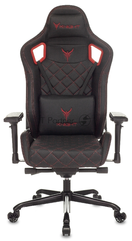 Кресло игровое Knight TITAN черный/красный ромбик эко.кожа с подголов. крестовина металл