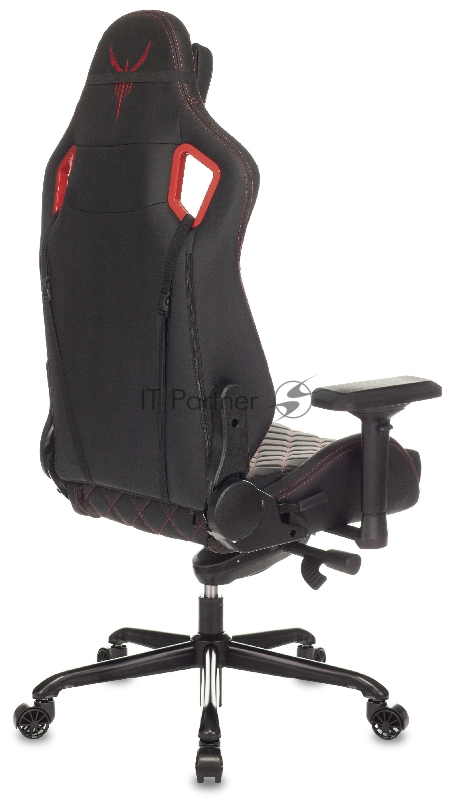 Кресло игровое Knight TITAN черный/красный ромбик эко.кожа с подголов. крестовина металл
