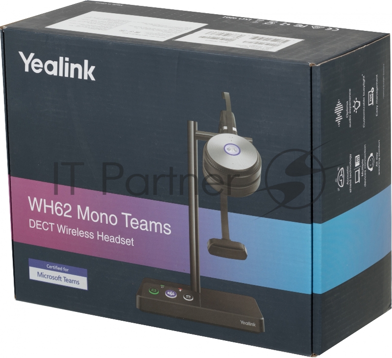 Гарнитура беспроводная Yealink WH62 Mono Teams черный