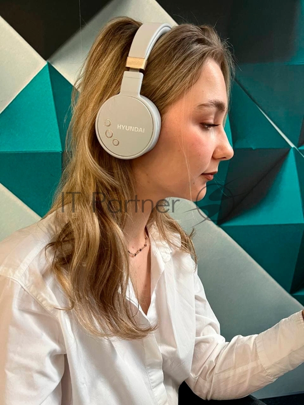 Гарнитура накладные Hyundai H-HP300GY серый беспроводные bluetooth оголовье
