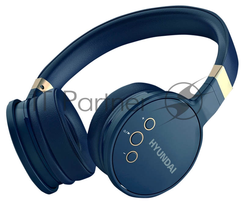 Гарнитура накладные Hyundai H-HP300BL синий беспроводные bluetooth оголовье