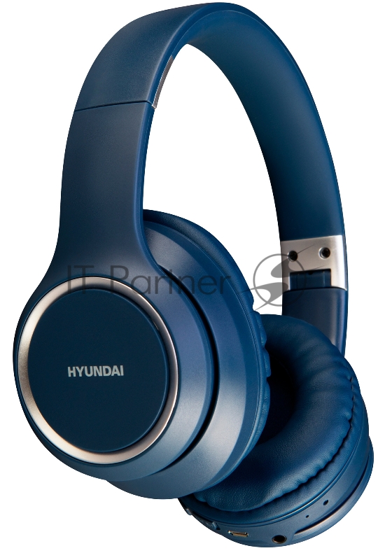 Гарнитура накладные Hyundai H-HP100BL синий беспроводные bluetooth оголовье