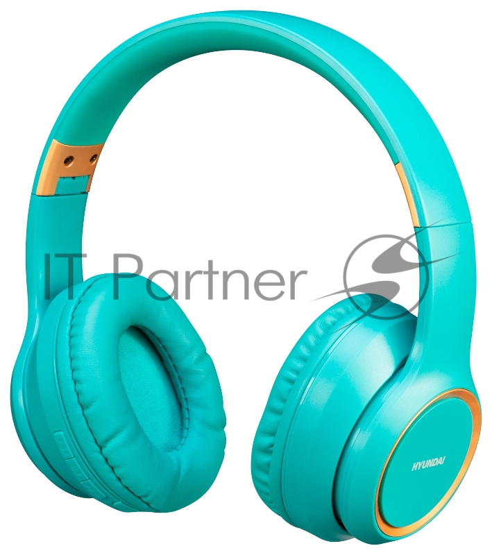 Гарнитура накладные Hyundai H-HP100A голубой беспроводные bluetooth оголовье