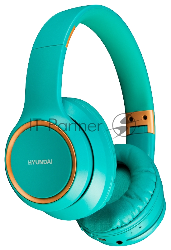 Гарнитура накладные Hyundai H-HP100A голубой беспроводные bluetooth оголовье