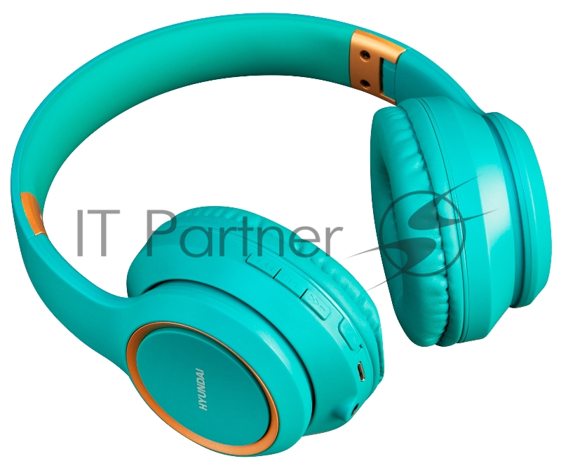 Гарнитура накладные Hyundai H-HP100A голубой беспроводные bluetooth оголовье