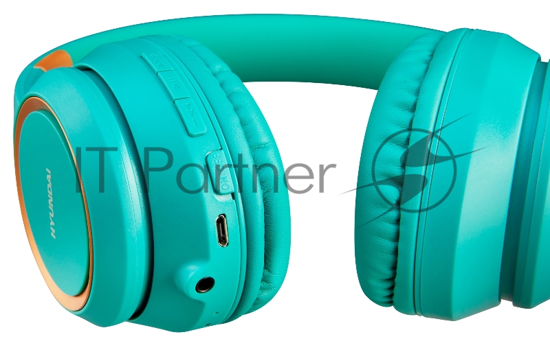 Гарнитура накладные Hyundai H-HP100A голубой беспроводные bluetooth оголовье