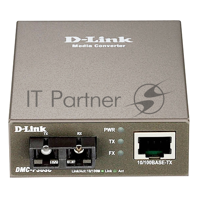 D-Link DMC-F30SC/B1A Медиаконвертер с 1 портом 10/100Base-TX и 1 портом 100Base-FX с разъемом SC для одномодового оптического кабеля (до 30 км)