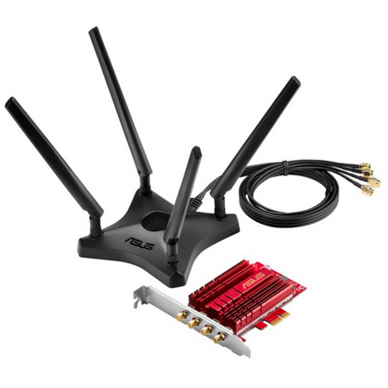 Сет.карта Wi-Fi 2.1Гбит/сек. ASUS PCE-AC88 802.11a/b/g/n/ac (PCI-E x1)