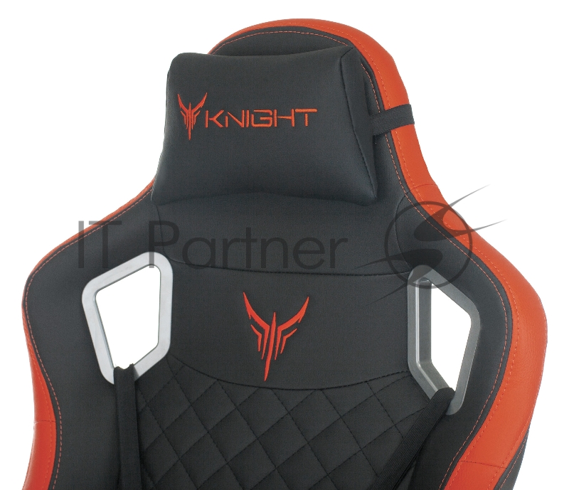 Кресло игровое Knight OUTRIDER черный/красный ромбик эко.кожа с подголов. крестовина металл