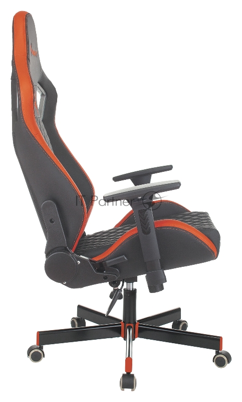 Кресло игровое Knight OUTRIDER черный/красный ромбик эко.кожа с подголов. крестовина металл