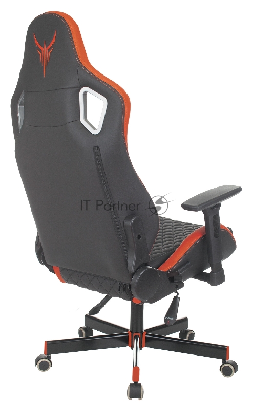 Кресло игровое Knight OUTRIDER черный/красный ромбик эко.кожа с подголов. крестовина металл