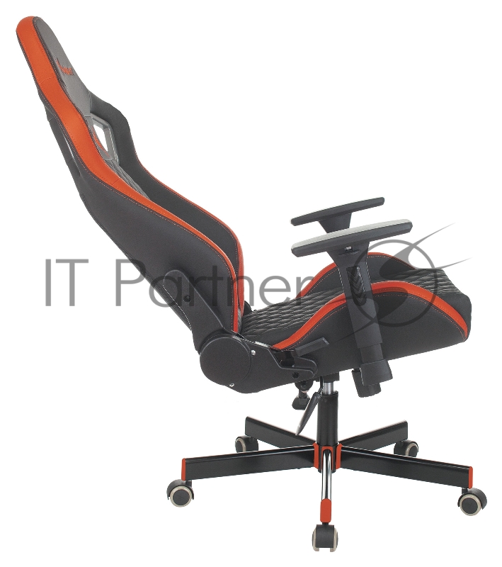 Кресло игровое Knight OUTRIDER черный/красный ромбик эко.кожа с подголов. крестовина металл