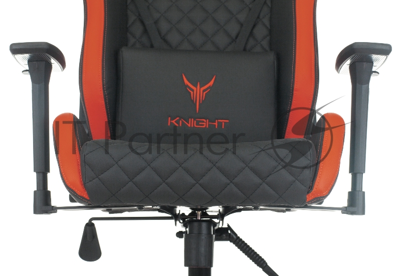 Кресло игровое Knight OUTRIDER черный/красный ромбик эко.кожа с подголов. крестовина металл