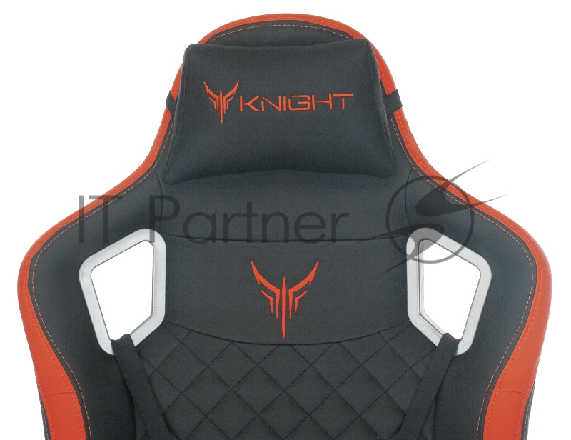 Кресло игровое Knight OUTRIDER черный/красный ромбик эко.кожа с подголов. крестовина металл