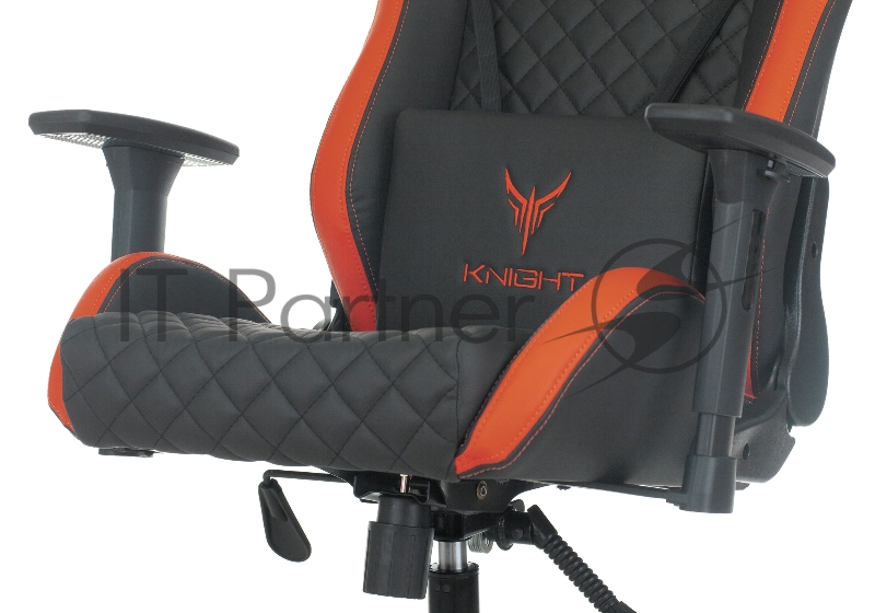 Кресло игровое Knight OUTRIDER черный/красный ромбик эко.кожа с подголов. крестовина металл