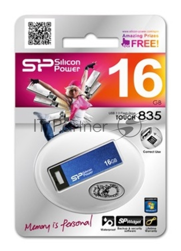 Флеш Диск Silicon Power 16Gb Touch 835 SP016GBUF2835V1B USB2.0 синий