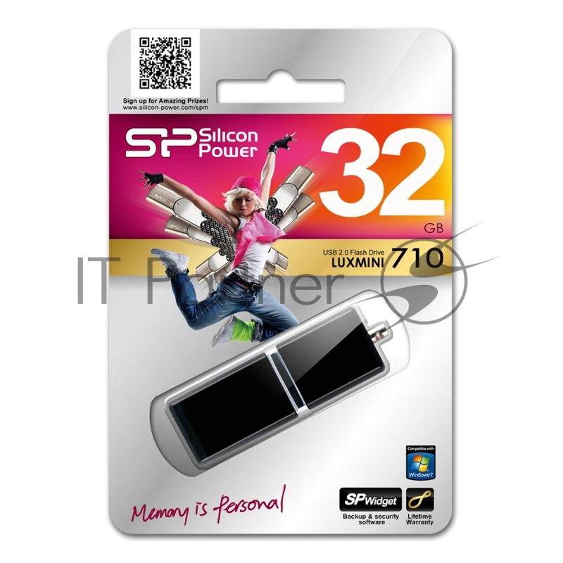 Флеш Диск Silicon Power 32Gb Luxmini 710 SP032GBUF2710V1K USB2.0 черный