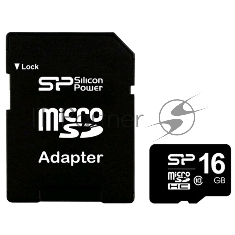 Флеш карта microSDHC 16Gb Class10 Silicon Power SP016GBSTH010V10-SP + adapter
