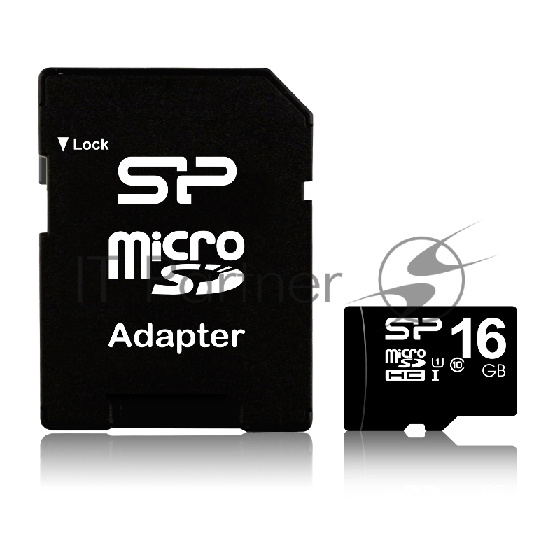 Флеш карта microSDHC 16Gb Class10 Silicon Power SP016GBSTH010V10-SP + adapter