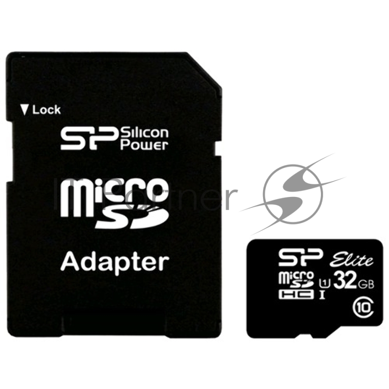 Флеш карта microSDHC 32Gb Class10 Silicon Power SP032GBSTHBU1V10-SP + adapter