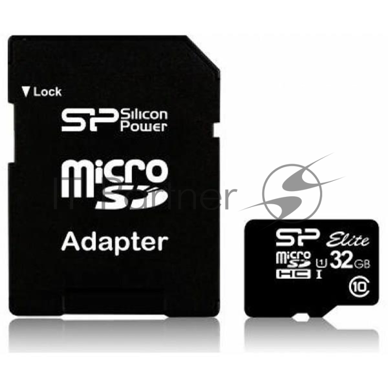 Флеш карта microSDHC 32Gb Class10 Silicon Power SP032GBSTHBU1V10-SP + adapter
