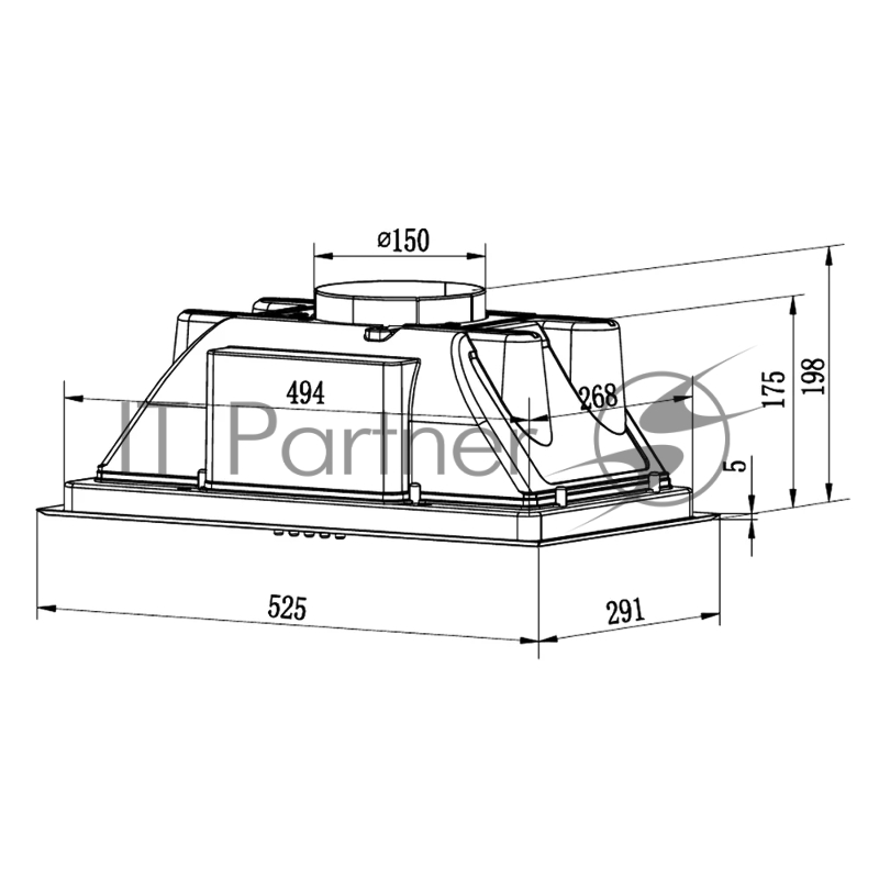 Вытяжка Krona AMELI LIGHT 600 INOX PB В/о