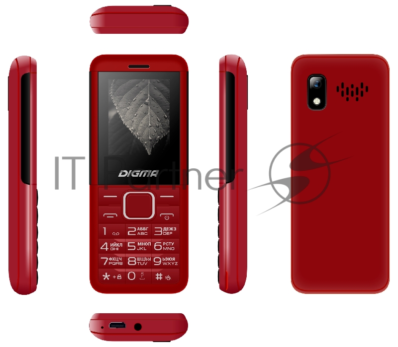 Мобильный телефон Digma C171 Linx 32Mb темно-красный моноблок 2Sim 1.77 128x160 0.08Mpix GSM900/1800 FM microSD max32Gb