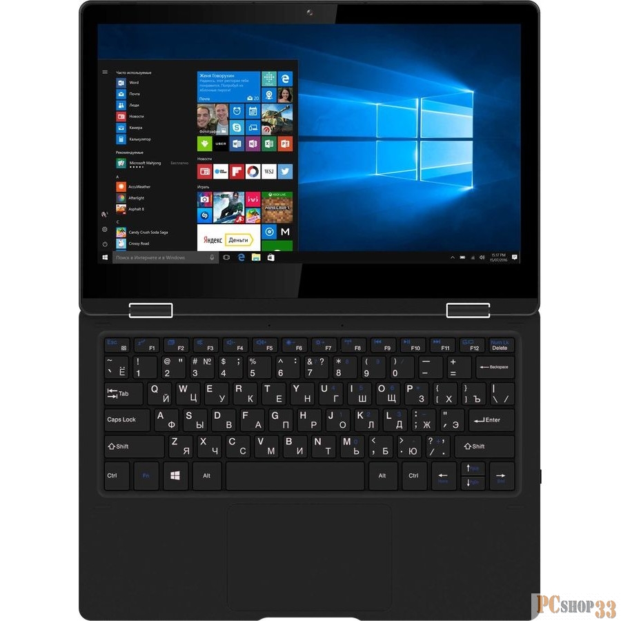 Ноутбук IRBIS NB119, 11,6 HD (1366*768) IPS, Intel Celeron N3350 2x2,6Ghz, 4096MB, 64GB, cam 0.3MPx, Wi-Fi b/g/n, 4000 mAh, Metal, Black