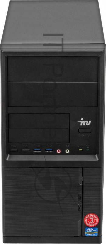 Компьютер IRU Corp 510 TWR i5 10400 (2.9) 8Gb 1Tb 7.2k UHDG 630 Windows 10 Professional 64 GbitEth 500W клавиатура мышь черный