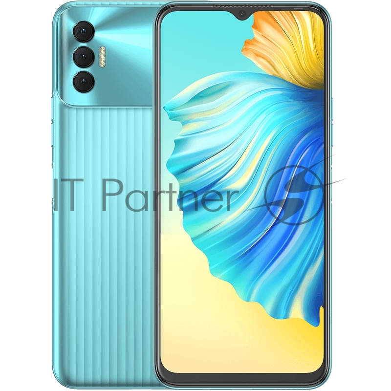 Смартфон Tecno KG7n SPARK 8P 4/128 Turquoise Cyan, 6.6 20:9 1080 x 2400, 2x2,0 ГГц+6x1,7 ГГц, 8 Core, 4GB RAM, 128GB, up to 128GB flash, 50 Мп+ 2 Мп+ AI (autofocus)/8Мп,2 Sim,2G,3G,LTE, BTv5.0, WiFi 802.11 a/b/g/n,NFC,GPS/AGPS,GLONASS,M 5000