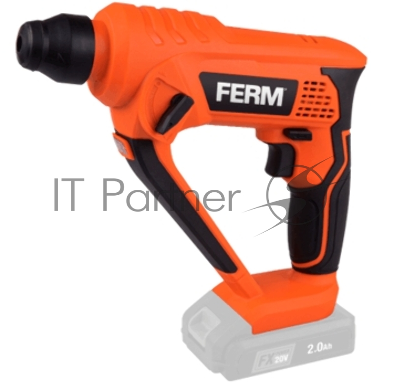 Аккумуляторный перфоратор FERM HDM1052 Li-Ion 20 В Компл. Solo (без акк. и ЗУ), SDS-Plus, 1,3 Дж., 0-900 об.мин., LED подсветка, набор сверл 3 шт. (6 мм., 8 мм., 10 мм.).