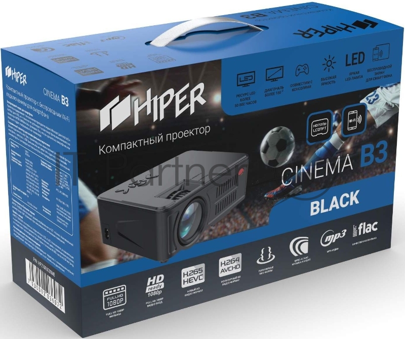 Проектор Hiper Cinema B3 LCD 3700Lm (1280x720) 2000:1 ресурс лампы:50000часов 2xUSB typeA 1xHDMI 1кг