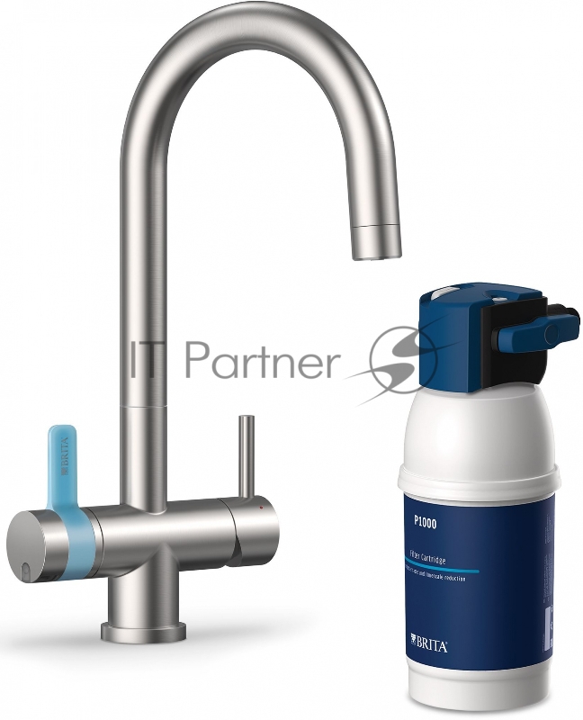 Водоочиститель Brita MyPure P1 + круглый смеситель белый/синий