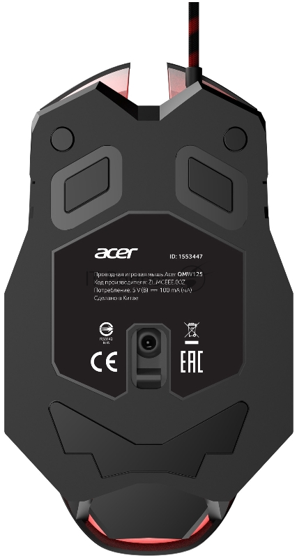 Мышь Acer OMW125 черный оптическая (3200dpi) USB (6but)