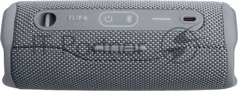 Портативная акустика JBL Flip 6 серый, Bluetooth 5.1, время воспроизведения музыки 12 ч, емкость аккумулятора 4800 mAh, время заряда аккумулятора 2,5 ч, цвет серый