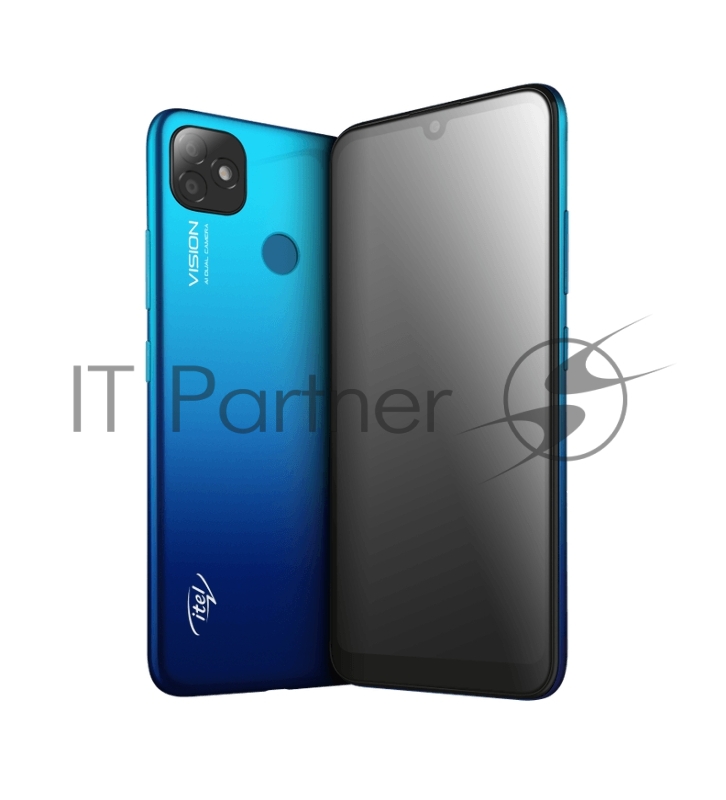 Смартфон Itel Vision 1 itL6005 Blue, 6.08 16:9 1920x1080, 1.4GHz, 4 Core, 2 GB, 32GB, up to 128 flash, 8 MP/5Mpix, 2 Sim, 2G, 3G, LTE, BT, Wi-Fi, GPS, Micro-USB, 4000mAh, Android 10, 169g, 145,3 ммx72 ммx9,85 мм