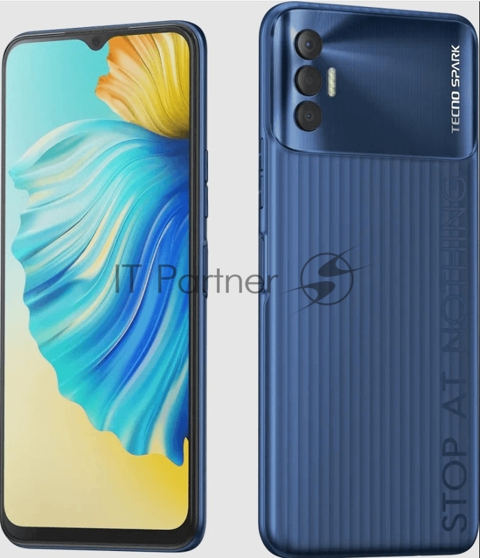 Смартфон Tecno KG7n SPARK 8P 4/64 Atlantic Blue, 6.6 20:9 1080 x 2400, 2x2,0 ГГц+6x1,7 ГГц, 8 Core, 4GB RAM, 64GB, up to 128GB flash, 50 Мп+ 2 Мп+ AI (autofocus)/8Мп,2 Sim,2G,3G,LTE, BTv5.0, WiFi 802.11 a/b/g/n,NFC,GPS/AGPS,GLONASS,M 5000mAh