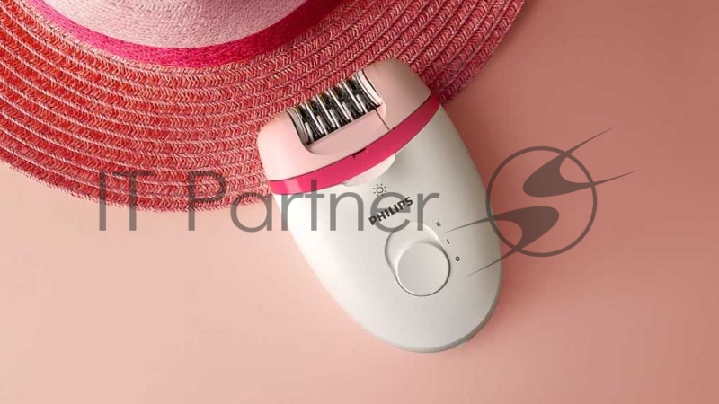 Эпилятор Philips BRE255/00 скор.:2 насад.:2 от электр.сети белый/красный