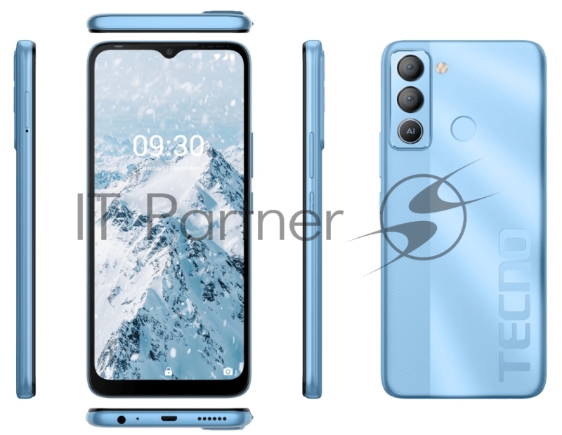 Смартфон BD4 POP 5 32+2 Ice Blue, 6.52 Asahi Glass, 20:9, 1600 x 720 пикселей, 1,6GHz, 8 Core, 2GB RAM, 32GB, up to 256GB flash, 8Mpix + AF/5Mpix, 2 Sim, 4G, BT v4.2, GPS, A-GPS, USB, 5000mAh, Android 11 (GO), 190g, 164,87мм x76,09мм x 8,75мм