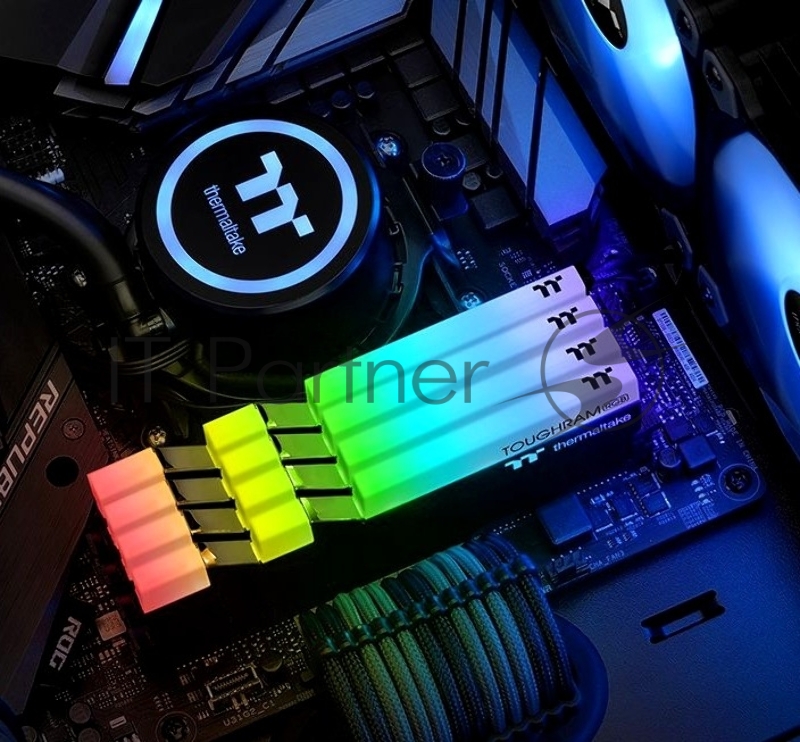 Модуль памяти 64GB Thermaltake DDR4 3600 DIMM TOUGHRAM RGB Black Gaming Memory R009R432GX2-3600C18A Non-ECC, CL18, 1.35V, Heat Shield, XMP 2.0, Kit (2x32GB), RTL (526715)