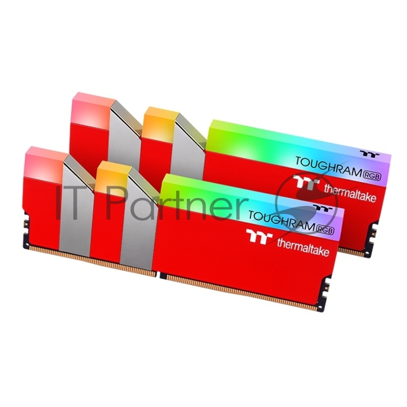 Модуль памяти 16GB Thermaltake DDR4 3600 DIMM TOUGHRAM RGB Racing Red Gaming Memory RG25D408GX2-3600C18A Non-ECC, CL18, 1.35V, Heat Shield, XMP 2.0, Kit (2x8GB), RTL (528306)