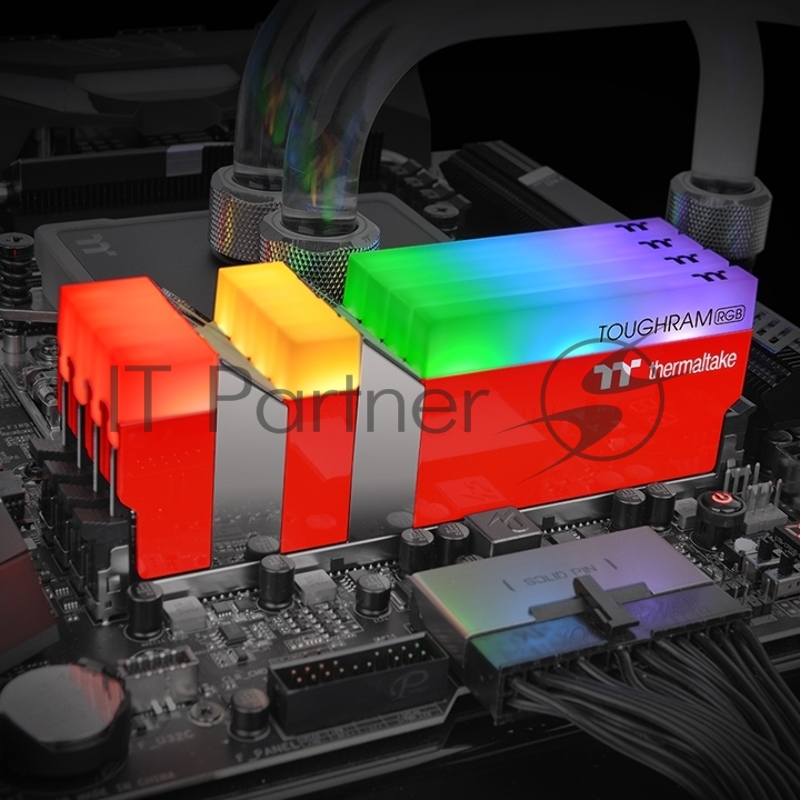 Модуль памяти 16GB Thermaltake DDR4 3600 DIMM TOUGHRAM RGB Racing Red Gaming Memory RG25D408GX2-3600C18A Non-ECC, CL18, 1.35V, Heat Shield, XMP 2.0, Kit (2x8GB), RTL (528306)