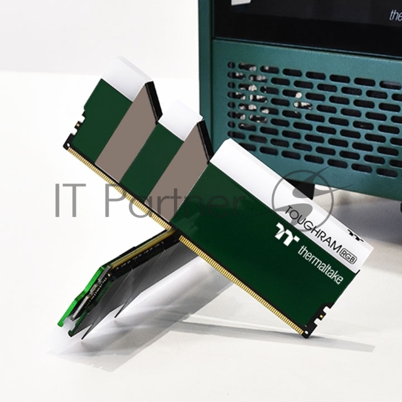Модуль памяти 16GB Thermaltake DDR4 3600 DIMM TOUGHRAM RGB Racing Green Gaming Memory RG28D408GX2-3600C18A Non-ECC, CL18, 1.35V, Heat Shield, XMP 2.0, Kit (2x8GB), RTL (528825)