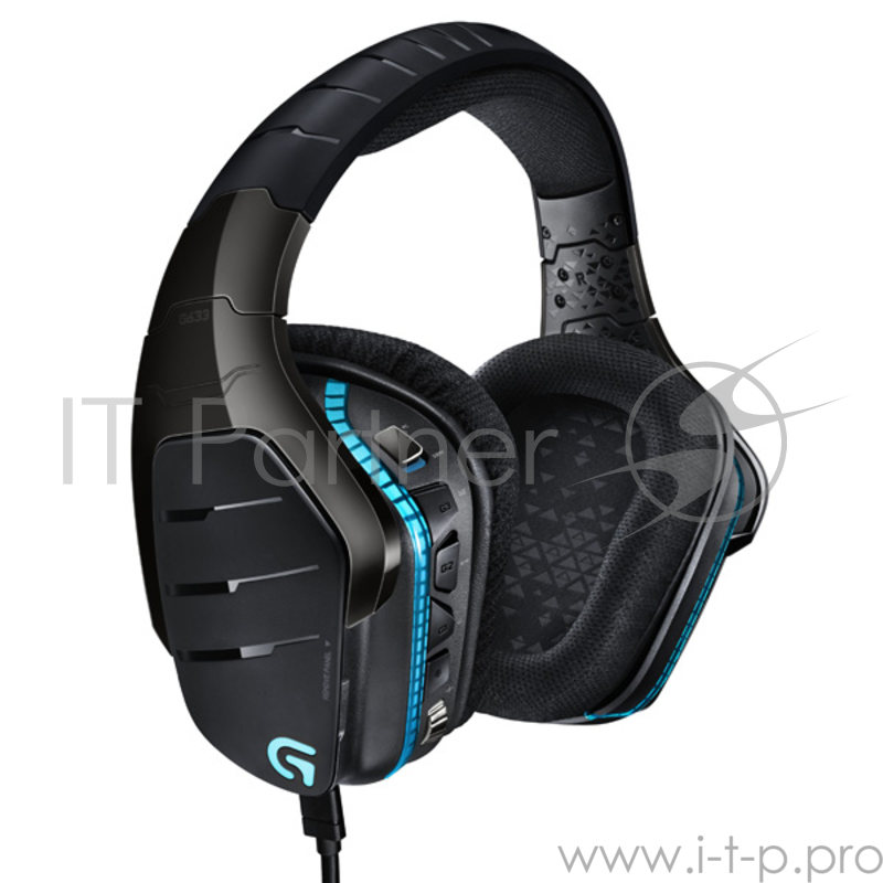 Гарнитура Logitech G633 Artemis Spectrum RGB 7.1 Surround Gaming Headset, с регулятором громкости, черный